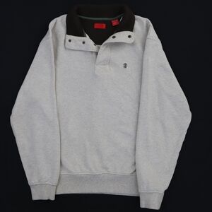 Izod Men's Size S Cream Button-Up Sweater